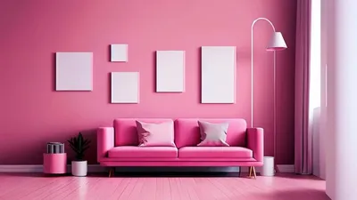 Гостиная в розовых тонах - 20 идей оформления
