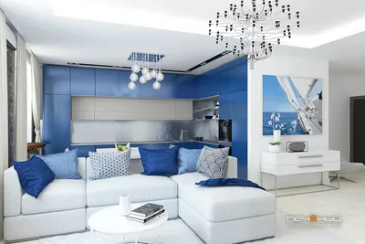 Гостиная в синем цвете: как создать стильный и элегантный интерьер [83 фото]