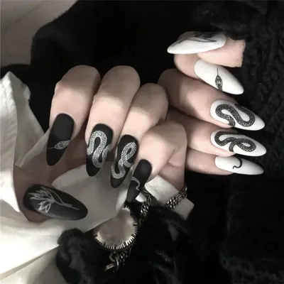 Amazon.com: Snake Nail Art Stickers Decals Black Skull Goth Nail Decals  Nail Art Supplies 3D Gothic Punk Horror Nail Stickers Designer Nail  Accessories Charms Nail Designs for Acrylic Nail Art Decoration (8