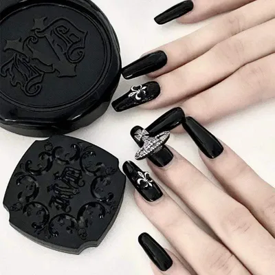 Amazon.com: Halloween Press on Nails Gothic Fake Nails Long False Nails  with Hand Bone Design Black Almond Acrylic Nails Full Cover Stick on Nails  Jelly Press on Nails for Women Girls Halloween