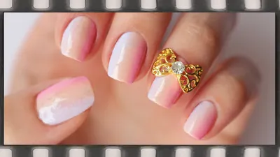 Градиентный маникюр с объемным 3-D украшением | Fire Star | Gradient Nail  Art + Bow - YouTube