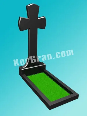 Памятник крест на могилу с надгробной плитой из карельского гранита