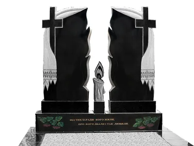 Комбинированный надгробный памятник для двоих фото