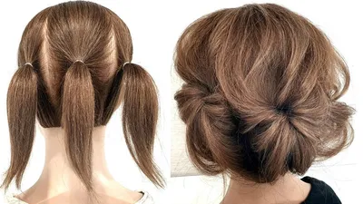 Простая прическа на Выпускной на Короткие волосы. A simple hairstyle for  prom on short hair. - YouTube