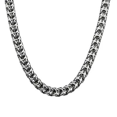 Серебряная цепочка, плетение панцирное шайн, покрытие родием с чернением,  ширина 6,5 мм - купить в Ювелирном магазине Silveroff