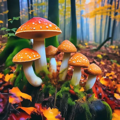 Грибы в осеннем лесу Макрос Стоковое Фото - изображение насчитывающей  листья, гриб: 157984168