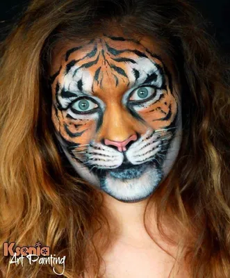 Рисунок тигра на лице ребенка - 77 фото