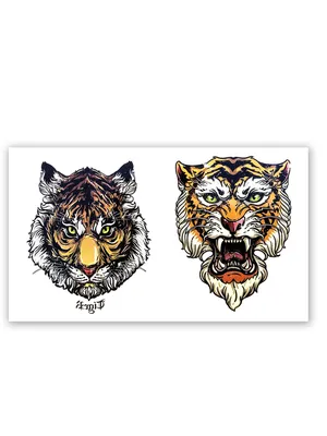 Татуировка переводная временная / наклейка на тело / синеглазый тигр-  купить по выгодной цене в интернет-магазине OZON (731165578)