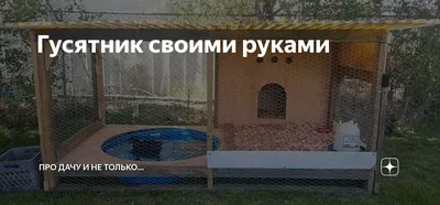 Гусятник своими руками | Про дачу и не только... | Дзен