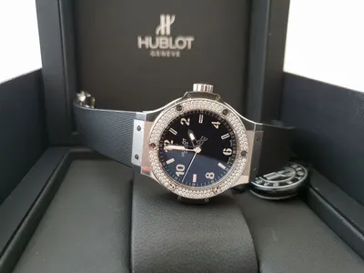 Stunning Hublot Big Bang Quartz 38mm Steel Watch with Diamonds