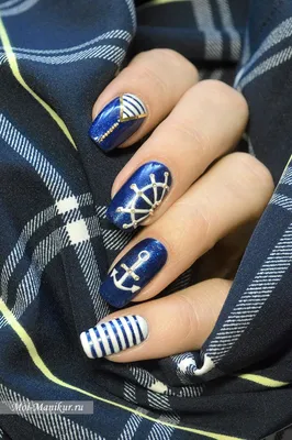 морской маникюр - Поиск в Google | Nautical nails, Nautical nail designs,  Beach nail art designs