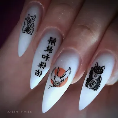 Японские ногти | Ногти, Дизайнерские ногти, Лунные ногти