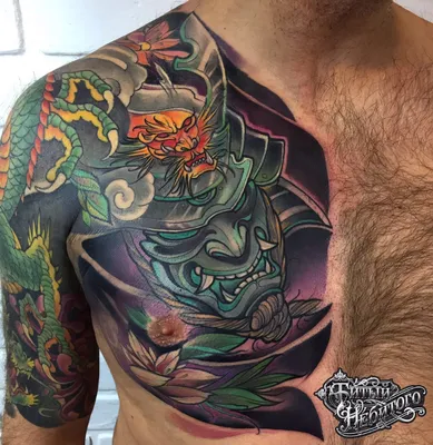 Татуировка мужская япония тату-рукав самурай и дракон - мастер Ольга  Добрякова 2607 | Art of Pain