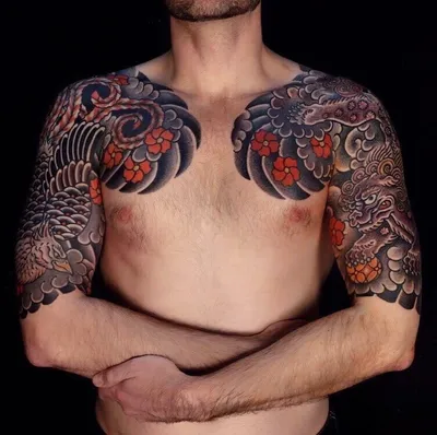 Японская маска тату на кисти | Тату-студия BARIN