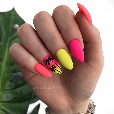Яркий летний маникюр | Beach nail designs, Perfect nails, Manicure