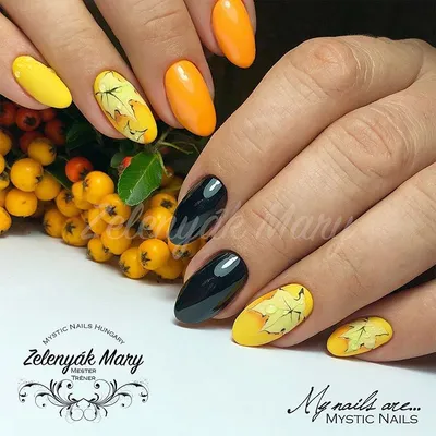 Осенний маникюр Яркий маникюр Autumn nails Őszi köröm | Autumn nails,  Nails, Nail art