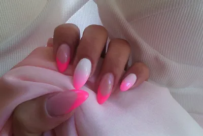 Френч розовый неон на ногтях (78 фото) - картинки modnica.club