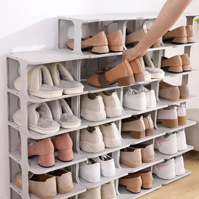4 шт/6 шт обувные стеллажи компактные простые комбинированные обувные ящики  обувной шкаф для хранения ящиков для ванной комнаты и домашнего декора |  AliExpress