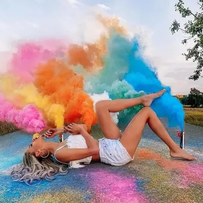 Идеи для фотосессий с цветным дымом на природе - Bestsalut