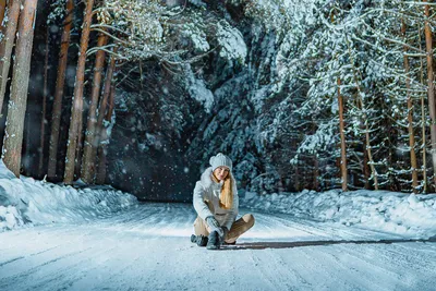 Идеи для фотосессии: Снегопад, лес, зимняя дорога | Фотограф - Андрей  Звягинцев