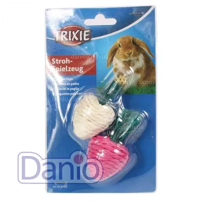 Купить Игрушки для грызунов Trixie Set of Straw Toys редис плетенный, 8см -  в Интернет зоомагазине Danio.com.ua