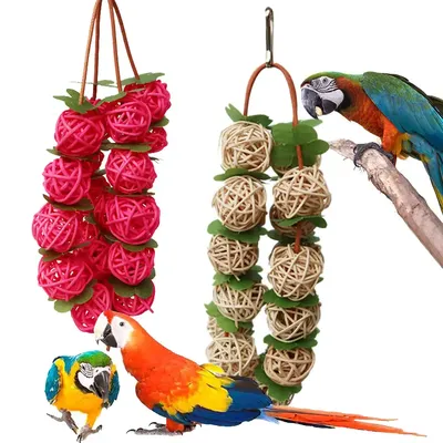 Игрушки для попугаев, 7 шт., разноцветные попугаи, игрушки для кусания,  деревянные попугаи, игрушки, аксессуары для маленьких и средних попугаев,  попугаев | AliExpress