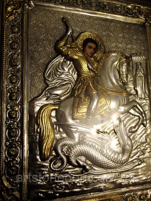 Купить икона Святого Георгия Победоносца № 03 из камня в Минске - Гливи