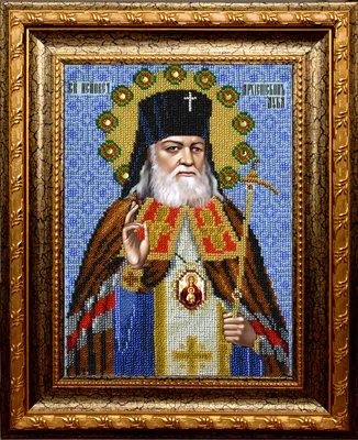 Купить икону Святого Луки Крымского под старину с мощевиком.