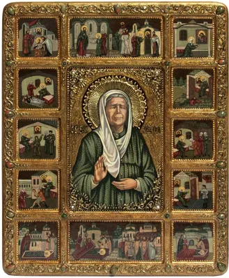 Ростовая икона святой Матроны Московской сделанная по канонам