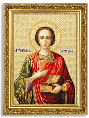 Купить икона Святого Пантелеймона № 3-3 из камня в Минске - Гливи