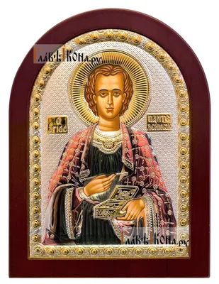 Икона Святого Целителя Пантелеймона. Гжельский фарфор. арт. 0985 | Гжель