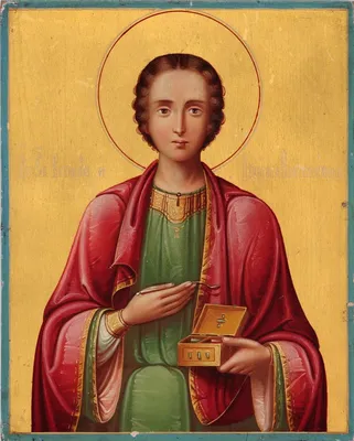 Икона Пантелеймон Святой Великомученик и Целитель Арт.2074, готовая и под  заказ, купить в мастерской Наследие