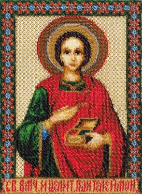 Рукописная икона Пантелеймона Целителя купить в \"Икона Мира\"
