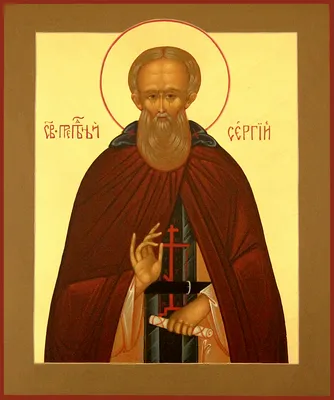 Икона Сергия Радонежского с житием