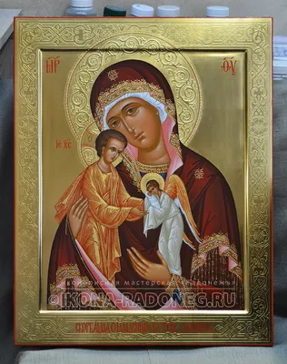 Купить икону Явление Пресвятой Богородицы преподобному Сергию Радонежскому.  Икона на холсте.