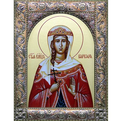 Купить Писанная мерная икона святой Варвары (25*50 см) - цена, описание,  фото