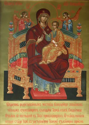 Купить старинную Икона Богородица на троне / Всецарица в антикварном  магазине Оранта в Москве артикул 361-19