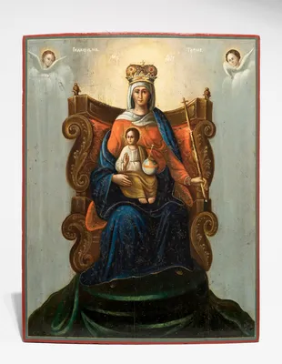 Икона на Света Богородица Всецарица - Пантанаса - рисувана икона