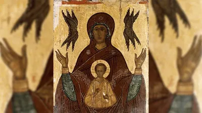 Икона Святая преподобная Эмилия бисером (Дивеевская икона)