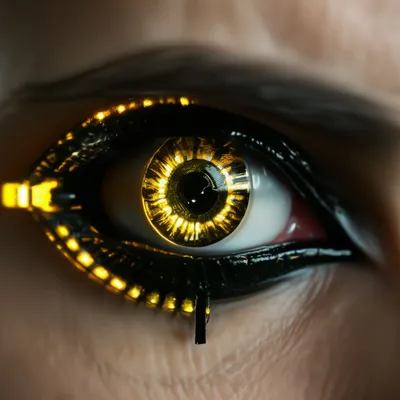 Кибер девушка,глаза- импланты, неон…» — создано в Шедевруме