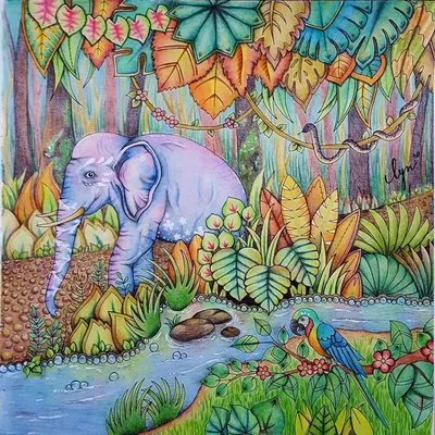 Джунгли индийские слоны семья …» — создано в Шедевруме