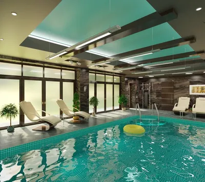 Дизайн бассейна частного дома в современном стиле