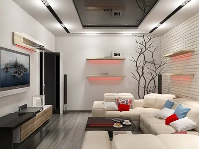 Дизайн гостиных комнат в панельных домах - 76 фото