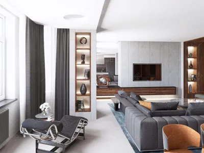 Дизайн интерьера квартиры в серых тонах