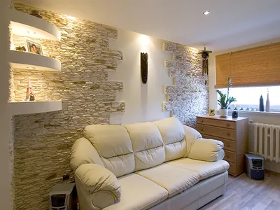 Декоративный камень в интерьере, фото | Искусственный камень в интерьере  квартиры