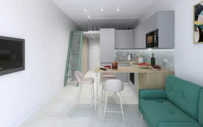 Проект квартиры-студии 24 кв/м. | Маленькая квартира-студия. Дизайн  интерьера
