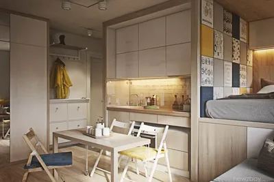 Дизайн интерьера квартиры-студии 24 м в Швеции
