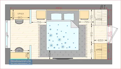планировка спальни 12 кв м с фото прямоугольная форма | Студия Дениса Серова