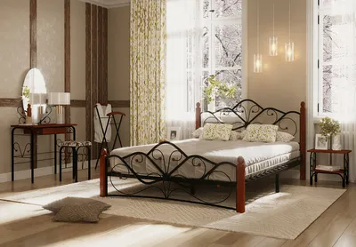 Кованные кровати в интерьере спальни - «ВекоНика»