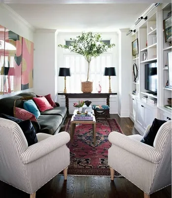 Дизайн узкой длинной комнаты: как расставить мебель, планировка и цветовое  оформление